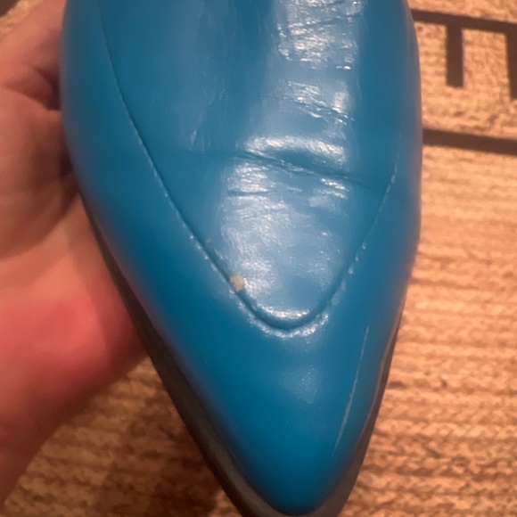 Bright blue slip on pointed loafers-and other stories size 38 - Picture 5 of 8